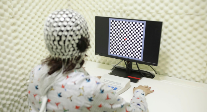 El recinto cuenta con tres estaciones de trabajo, una de ellas insonorizada destinada a registrar la actividad cerebral de los participantes mediante electroencefalografía.